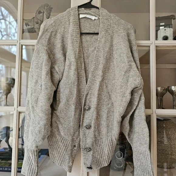 ASTR Belmont Antique Jewelled Button Wool Blend Cardigan - Picture 6 of 13